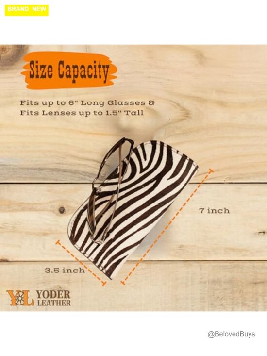 Genuine Leather Hair-On Zebra Print Eyeglasses Case, Sunglasses Pouch, Soft main image 4